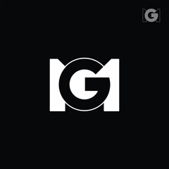 Poster - Letters MG or GM Monogram with black background. 