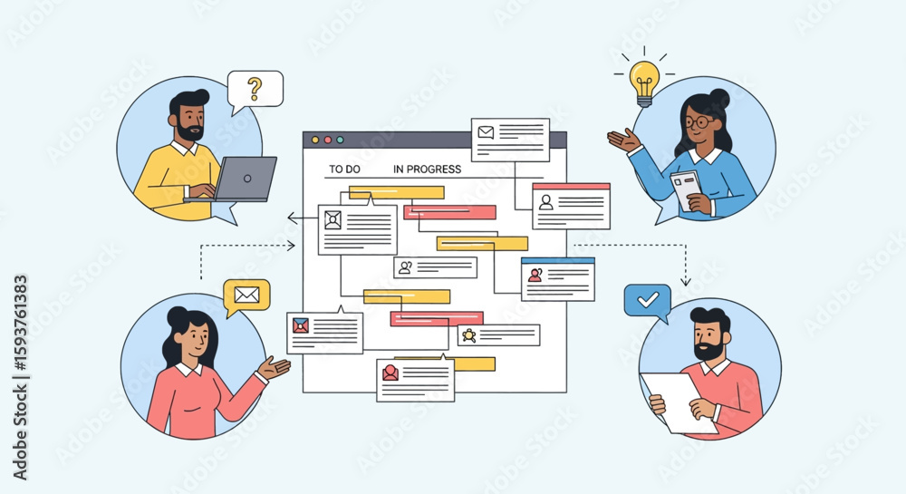 Effective agile project management is showcased with a team workflow ...