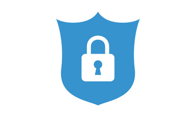 Fototapete - Secure internet icon. Protective shield sign digital security with the image of a padlock. Symbol security protection web. Vector illustration.