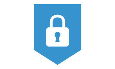 Fototapete - Secure internet icon. Protective shield sign digital security with the image of a padlock. Symbol security protection web. Vector illustration.