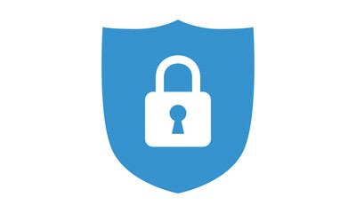 Fototapete - Secure internet icon. Protective shield sign digital security with the image of a padlock. Symbol security protection web. Vector illustration.
