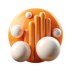 Poster - Abstract orange background with spheres and cylinders design for modern art and wallpaper use case 3d render