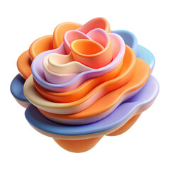 Poster - Abstract pastel flower render design illustration graphic art colorful background wallpaper texture concept