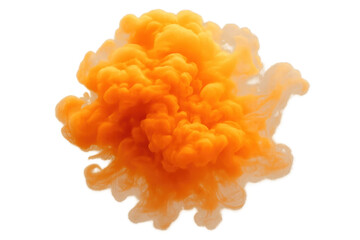 Poster - Vibrant orange smoke curling, swirling dramatically against transparent backdrop, highlighting dynamic visual effect for graphic design