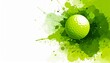 © saokaew - Striking abstract illustration of a golf ball with green paint effects in a watercolor style
