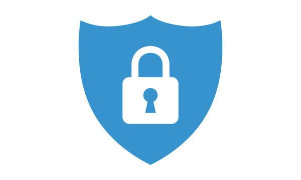 Secure internet icon. Protective shield sign digital security with the image of a padlock. Symbol security protection web. Vector illustration.