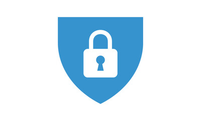Fototapete - Secure internet icon. Protective shield sign digital security with the image of a padlock. Symbol security protection web. Vector illustration.