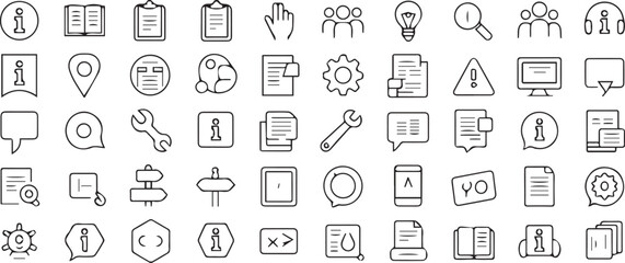 Fototapete - Information icons and symbols for digital interfaces and communication vector