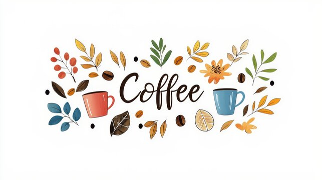 Clean, modern coffee label with hand-drawn touch, combining craft and motivation in a stylish layout. On crisp white background.