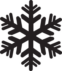 Fototapete - Simple black and white snowflake icon for winter season holiday and christmas designs