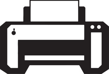 Fototapete - Simple black and white vector illustration of a printer ready to print documents clearly