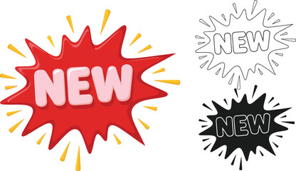 Poster - New arrival banner vector illustration, new product tag, new sale promotion, new offer sticker design