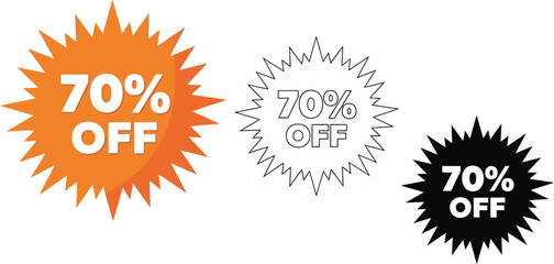 Poster - Seventy percent off sale banner discount promotion offer special price deal clearance limited time only