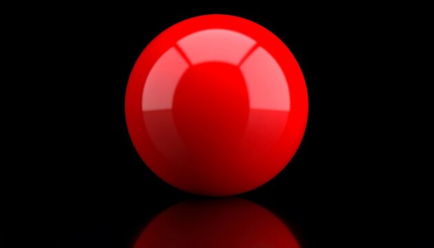 Single red sphere on black background