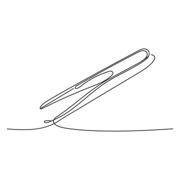 Straighteners icon, vector illustration design. Barbershop objects collection. Hair Styling continuous line drawing with shapes.