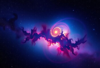 Wall Mural - Vibrant nebulae and galaxies swirl in a cosmic dance across a glorious night sky, banner, stars