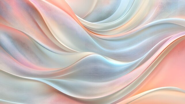 Curved wall, soft pastel wave effect.