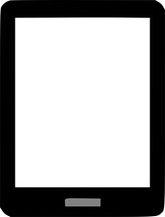 Poster - A black tablet device with a blank white screen, displayed in a simple, graphic style.