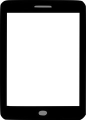 Fototapete - Black tablet computer with blank screen, simple graphic representation.