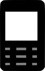 Fototapete - Black mobile phone with a white screen and gray buttons.
