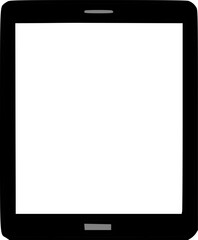 Poster - A simple illustration of a black tablet computer with a blank white screen.