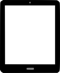 Poster - A black tablet computer with a blank white screen.