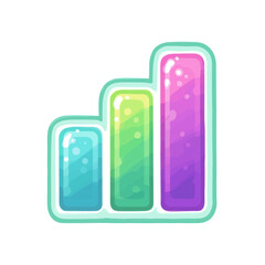 Leinwandbilder - Stylized colorful bar graph with increasing bars isolated on transparent background