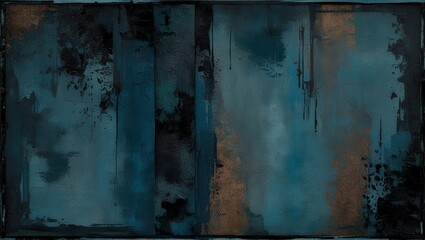 Wall Mural - rectangle combines shades of dark blue-green and black. the composition is characterized by its patt