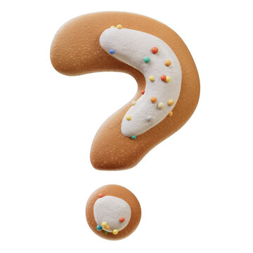 3D Font.Biscuit Donut Font Concept. Isometric Alphabet. Numbers And Letters. 3d rendering isolated on white background