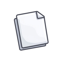 Poster - Stylized cartoon paper documents stacked neatly isolated on transparent background
