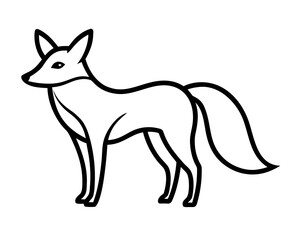 Poster - A sleek black line vector illustration showcases a fox, portraying its wild nature and elegant form, ideal for designs needing an animal graphic with a modern and minimalist aesthetic.