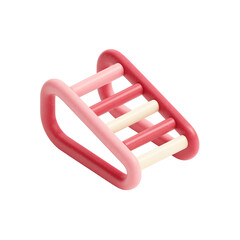 Leinwandbilder - 3d rendering of a pink and cream colored playground slide for toddlers isolated on transparent background