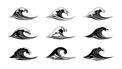 Poster - a dynamic vector set showcases varied water splash designs, perfect for adding a touch of fluidity a
