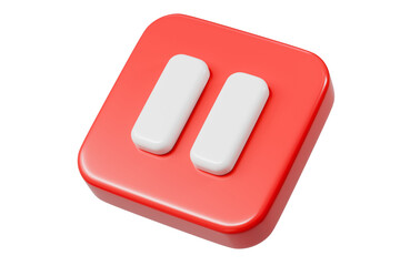 Aufkleber - 3d realistic pause icon. red round pause buttons for start multimedia with simplicity colorful video