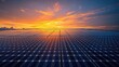 © Igor - Solar panel silhouette perspective view modern renewable energy installation photovoltaic array sunset lighting sustainable technology blue cells