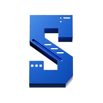 futuristic style font concept. Numbers And Letters. 3d rendering isolated on black background