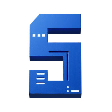 futuristic style font concept. Numbers And Letters. 3d rendering isolated on black background