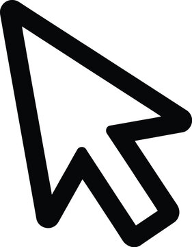 Black arrow cursor icon pointing up and right, a simple graphic element for web design.