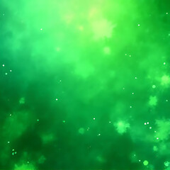 Aufkleber - Abstract green background with gradient effect and scattered white particles resembling stars or bokeh, vibrant and luminous