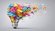 © Alokya - Colorful crumpled paper lightbulb design.
