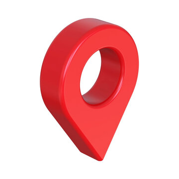 3D Location Pin Icon - Map Navigation & GPS Symbol