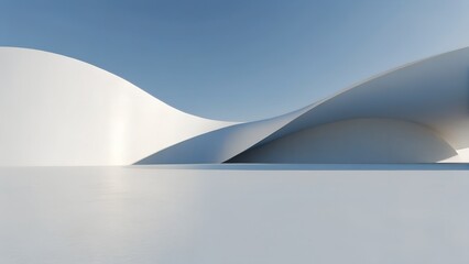 Poster - Abstract Wavy White Structure – Vehicle Presentation Render