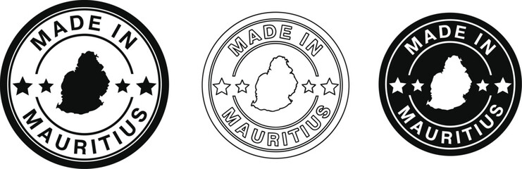 Leinwandbilder - Made in mauritius vector illustration badge label stamp logo design element for products and export symbol editable
