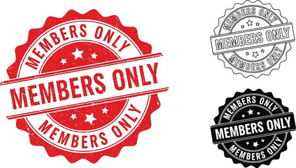 Leinwandbilder - Members only vector stamp badge collection exclusive access restricted area membership sign design element editable