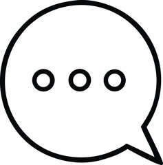Poster - A simple black and white outline icon of a speech bubble with three dots inside representing conversation or thinking