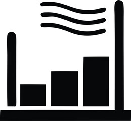 Poster - Stylized black and white graphic depicting a rising bar chart with three bars of increasing height representing growth and progress topped by wavy lines