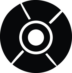 Poster - Abstract circular design with concentric rings and radial lines on a black background creating a modern geometric pattern