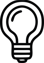 Poster - A simple hand drawn black and white outline of a classic incandescent light bulb symbolizing ideas and innovation