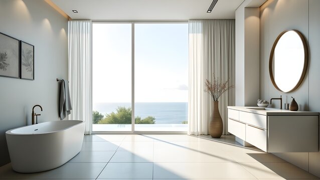 Streamlined Modern Bathroom in Minimalist Style