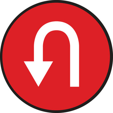 Red glossy web button with a down arrow symbol 